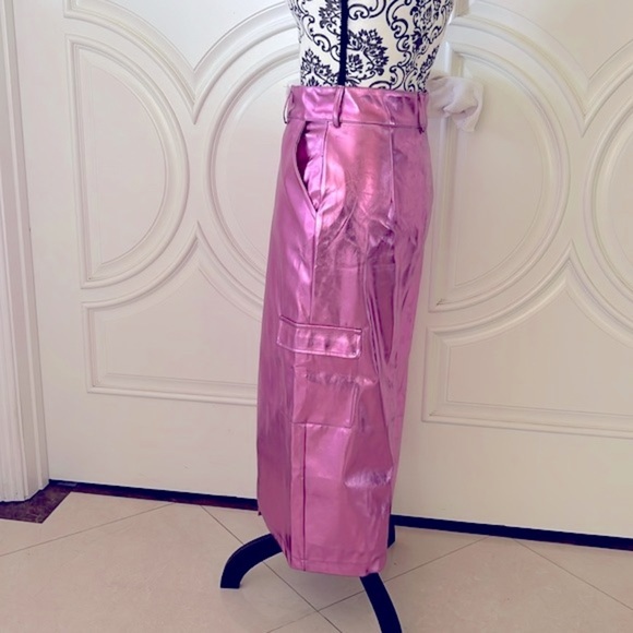 Soho Apparel Young Contemporary Faux Leather Cargo Skirt Size M NWT - Picture 6 of 13